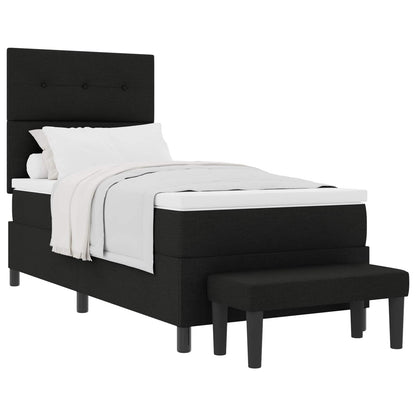 Letto a molle con testiera Nero 80 x 200 cm Tessuto | homemem39