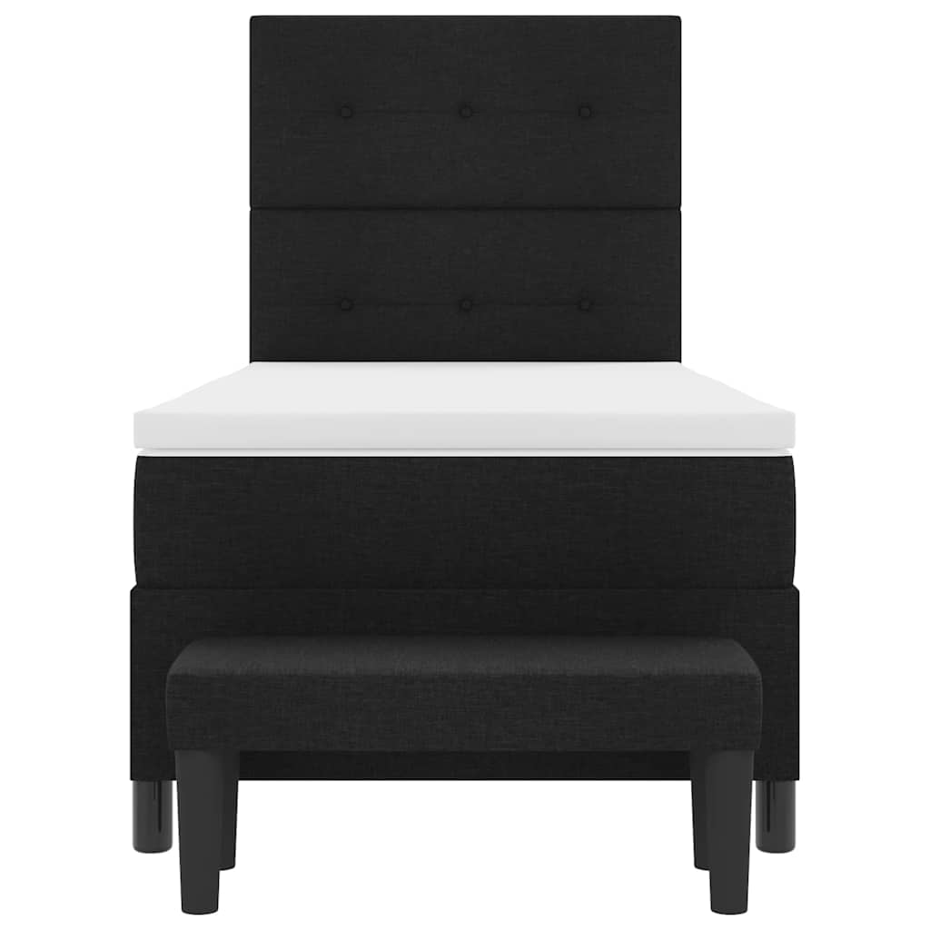 Letto a molle con testiera Nero 80 x 200 cm Tessuto | homemem39