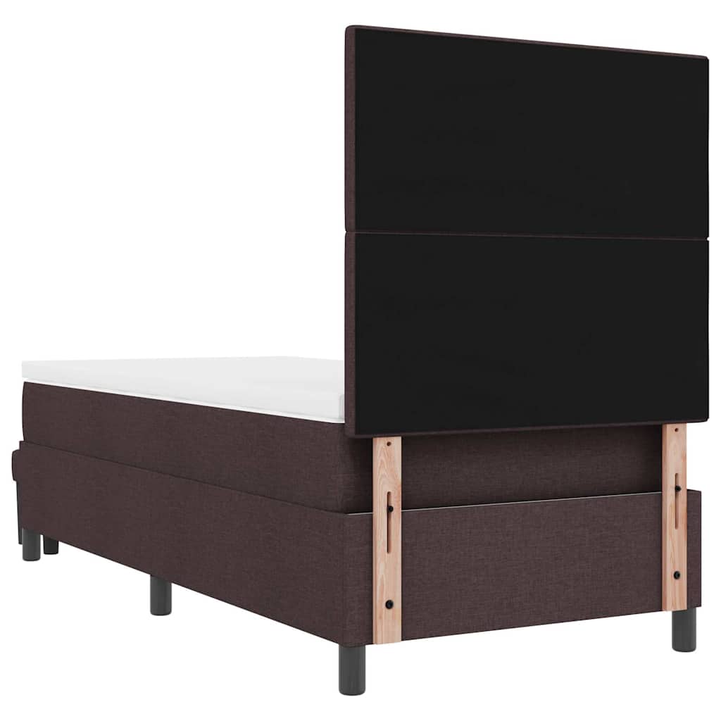 Letto a molle con testiera Marrone Scuro 80 x 200 cm Tessuto | homemem39