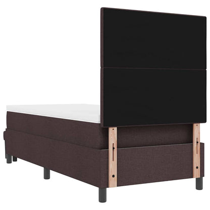 Letto a molle con testiera Marrone Scuro 80 x 200 cm Tessuto | homemem39