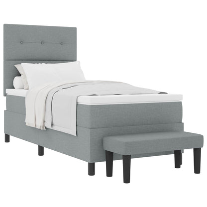 Letto a molle con testiera Grigio chiaro 90 x 190 cm Tessuto | homemem39