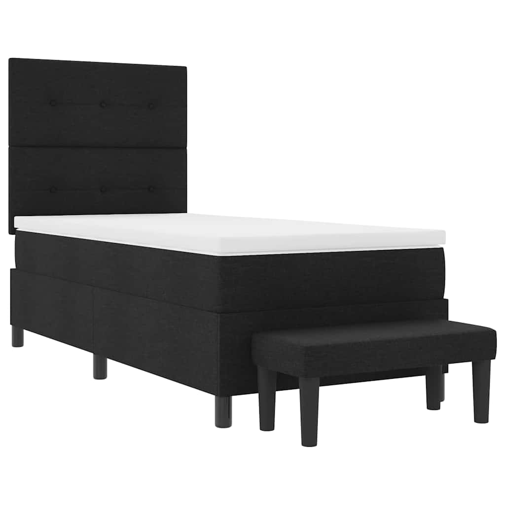Letto a molle con testiera Nero 90 x 190 cm Tessuto | homemem39