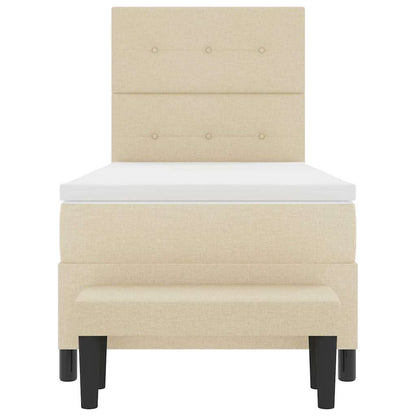 Letto a molle con testiera Crema 90 x 190 cm Tessuto | homemem39