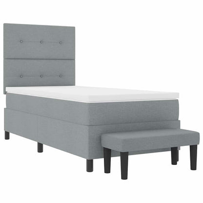 Letto a molle con testiera Grigio chiaro 90 x 200 cm Tessuto | homemem39