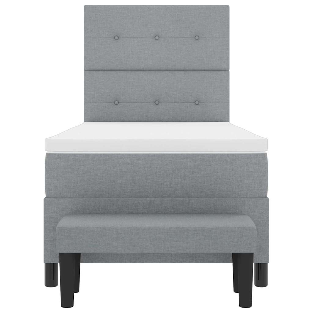 Letto a molle con testiera Grigio chiaro 90 x 200 cm Tessuto | homemem39