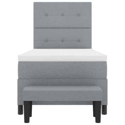 Letto a molle con testiera Grigio chiaro 90 x 200 cm Tessuto | homemem39