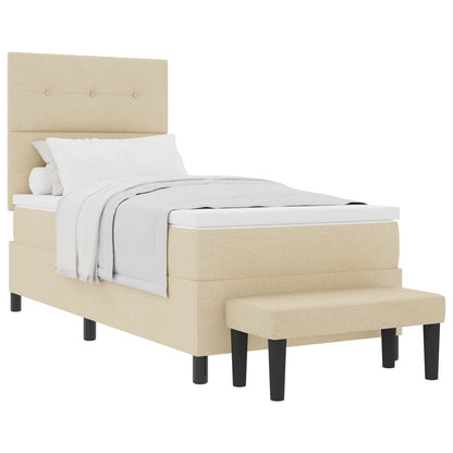 Letto a molle con testiera Crema 90 x 200 cm Tessuto | homemem39