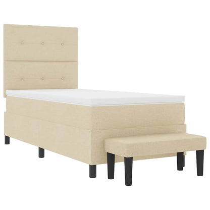 Letto a molle con testiera Crema 90 x 200 cm Tessuto | homemem39