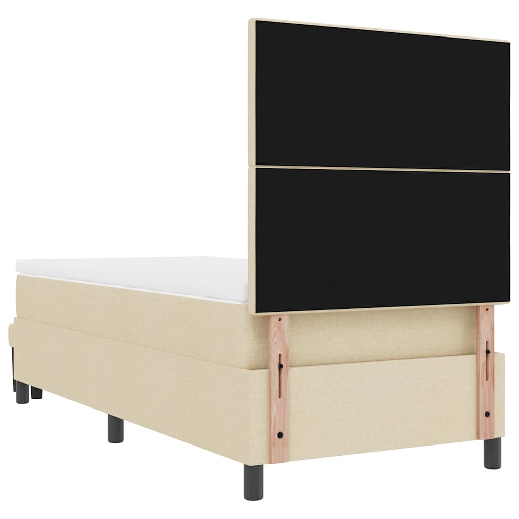 Letto a molle con testiera Crema 90 x 200 cm Tessuto | homemem39