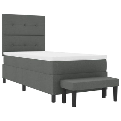 Letto a molle con materasso Grigio scuro 100 x 200 cm Tessuto