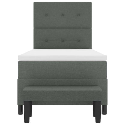 Letto a molle con materasso Grigio scuro 100 x 200 cm Tessuto