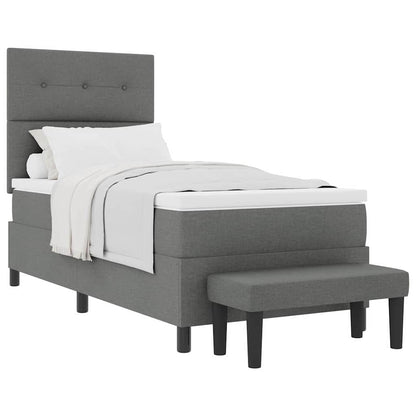 Letto a molle con materasso Grigio scuro 100 x 200 cm Tessuto