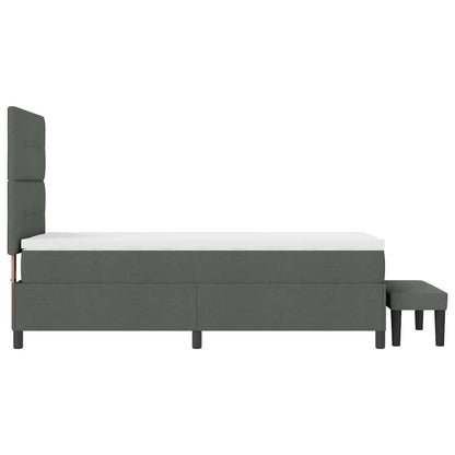 Letto a molle con materasso Grigio scuro 100 x 200 cm Tessuto