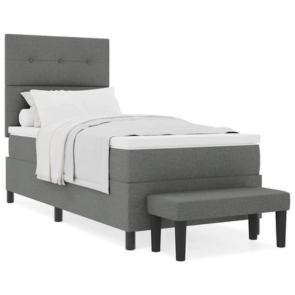 Letto a molle con materasso Grigio scuro 100 x 200 cm Tessuto