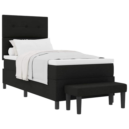 Letto a molle con materasso Nero 100 x 200 cm Tessuto