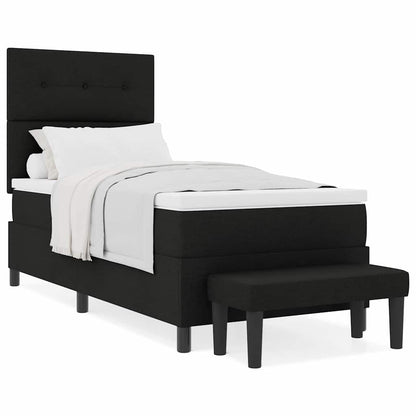 Letto a molle con materasso Nero 100 x 200 cm Tessuto