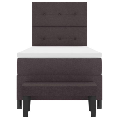 Letto a molle con materasso Marrone Scuro 100 x 200 cm Tessuto