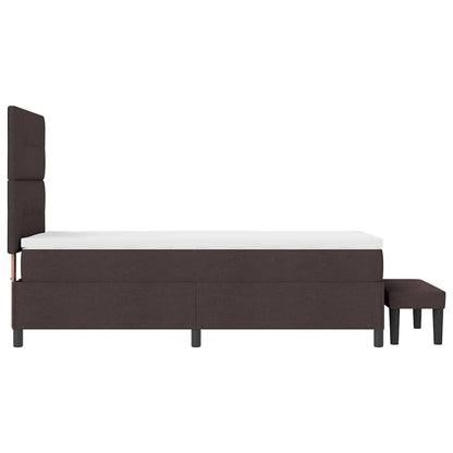 Letto a molle con materasso Marrone Scuro 100 x 200 cm Tessuto
