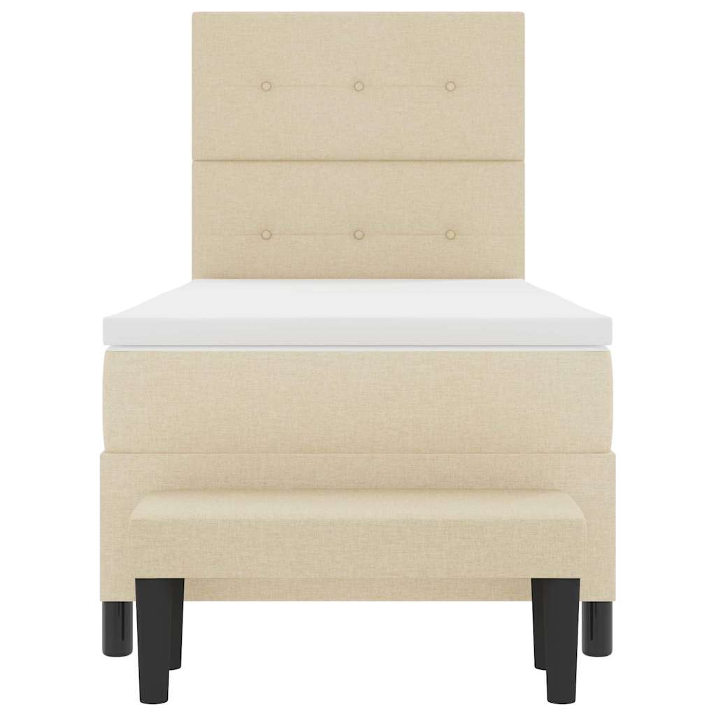 Letto a molle con testiera Crema 100 x 200 cm Tessuto | homemem39