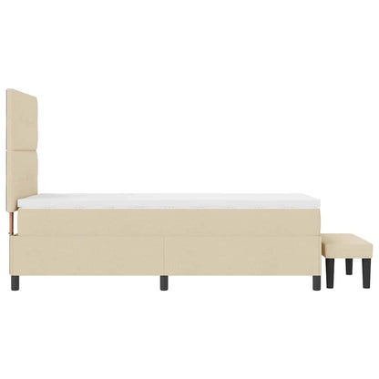 Letto a molle con testiera Crema 100 x 200 cm Tessuto | homemem39