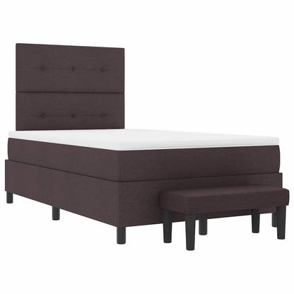 Letto a molle con cuscino Marrone Scuro 120 x 190 cm Tessuto | homemem39