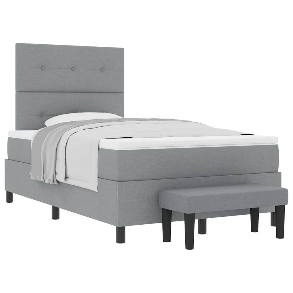 Letto a molle con materasso Grigio chiaro 120 x 200 cm - homemem39