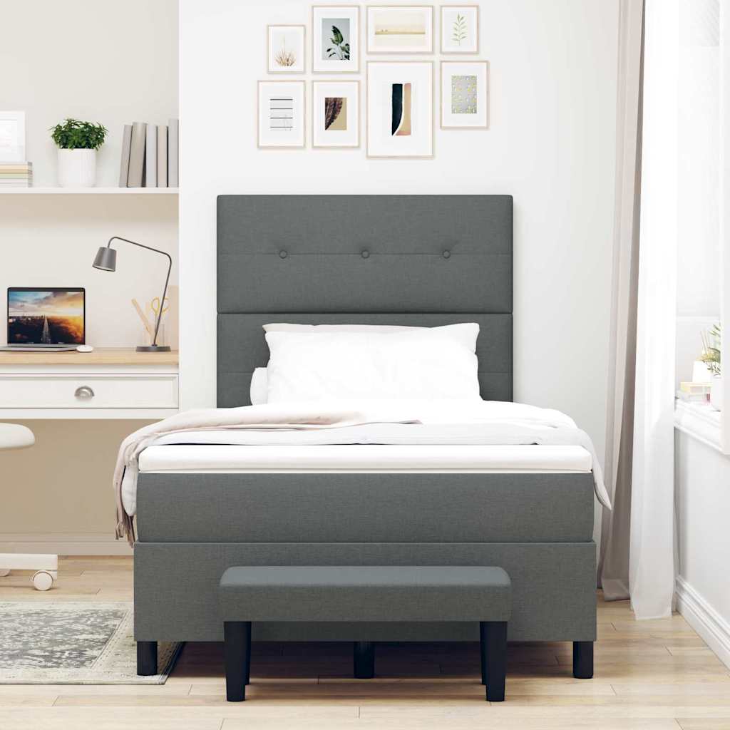 Letto a molle con materasso Grigio scuro 120 x 200 cm - homemem39