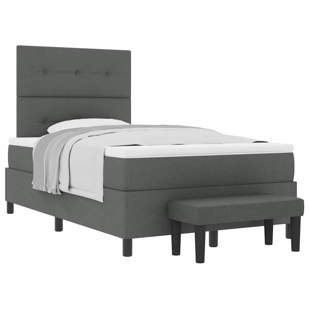 Letto a molle con materasso Grigio scuro 120 x 200 cm - homemem39
