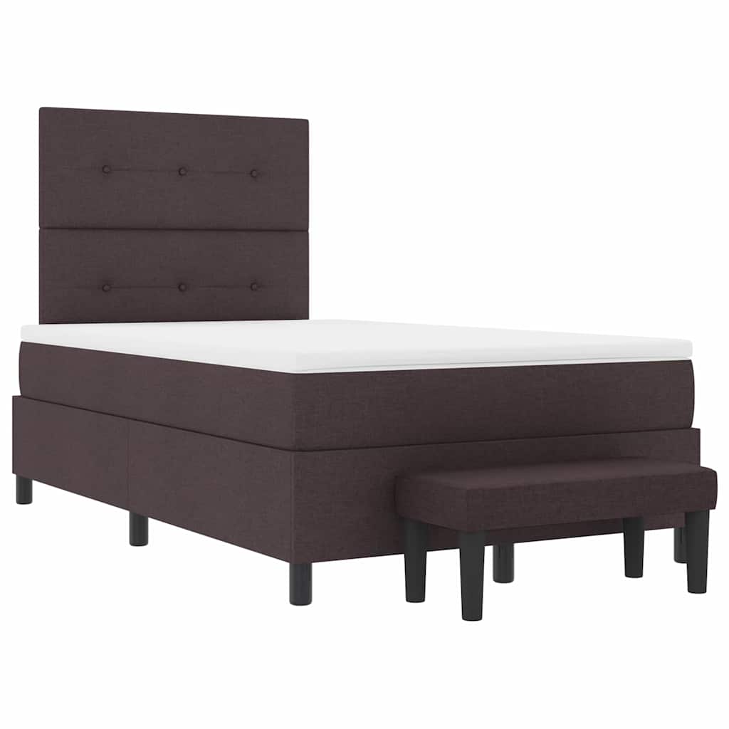 Letto a molle con cuscino Marrone Scuro 120 x 200 cm Tessuto | homemem39