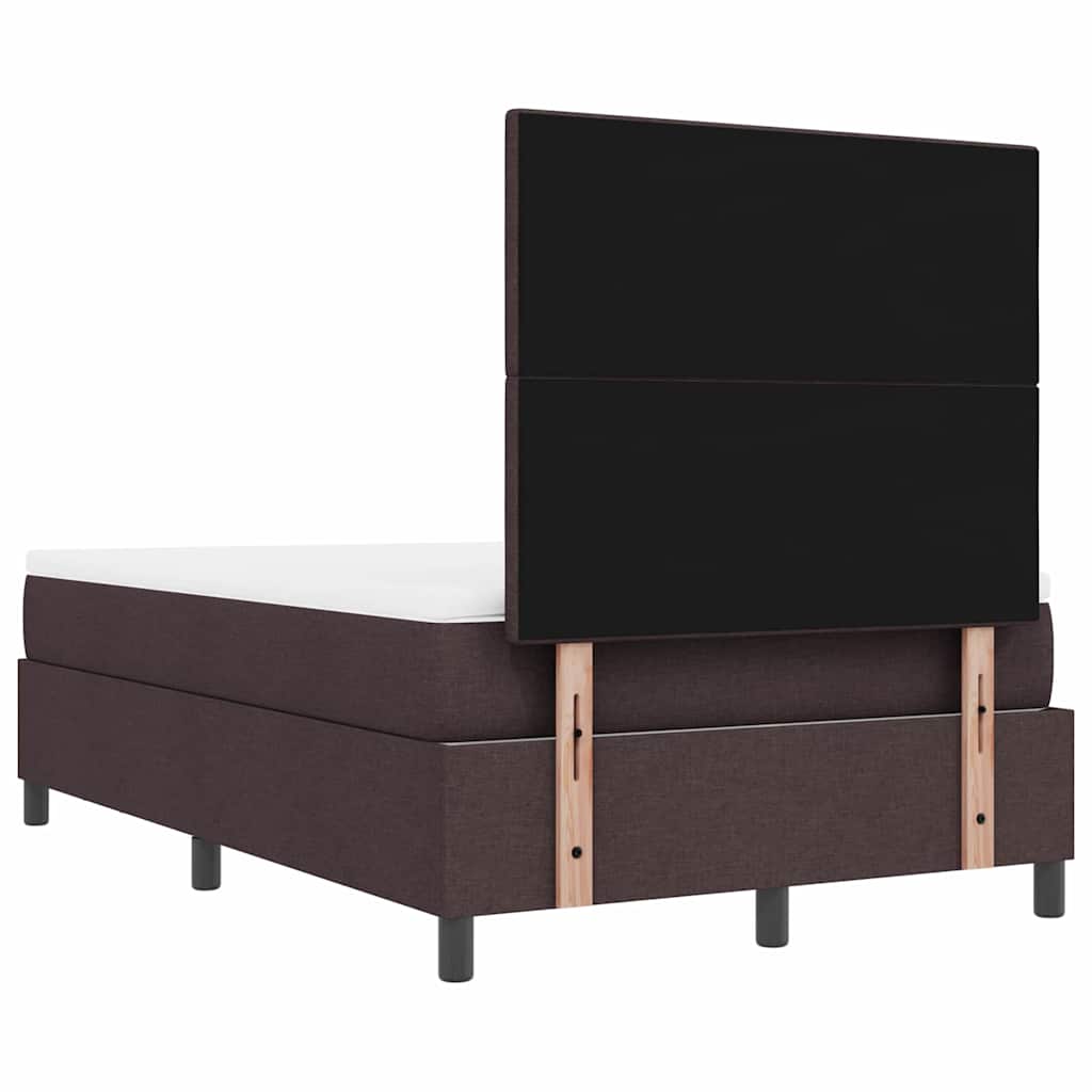 Letto a molle con cuscino Marrone Scuro 120 x 200 cm Tessuto | homemem39
