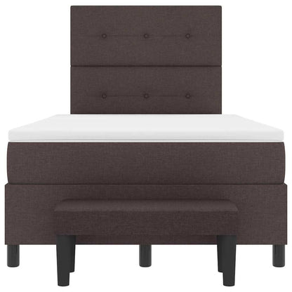 Letto a molle con cuscino Marrone Scuro 120 x 200 cm Tessuto | homemem39