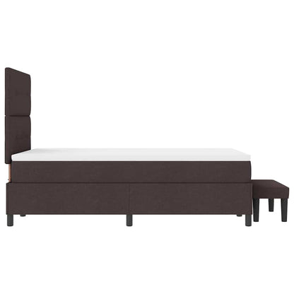 Letto a molle con cuscino Marrone Scuro 120 x 200 cm Tessuto | homemem39