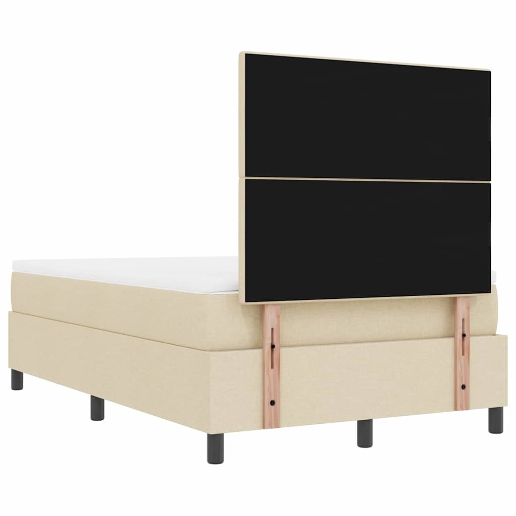 Letto a molle con testiera Crema 120 x 200 cm Tessuto | homemem39