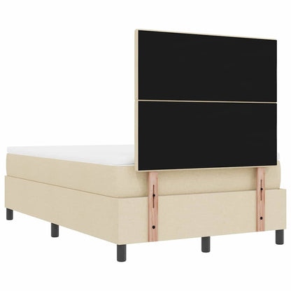 Letto a molle con testiera Crema 120 x 200 cm Tessuto | homemem39