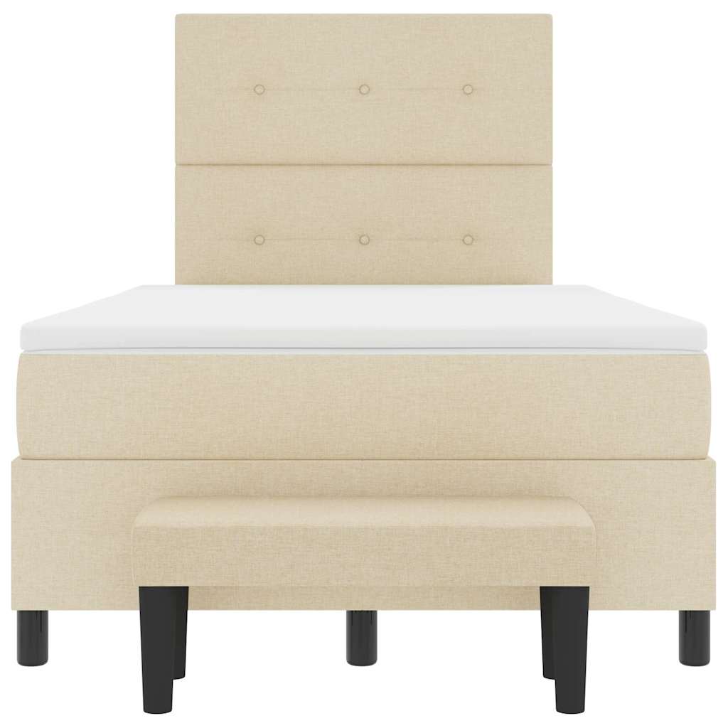 Letto a molle con testiera Crema 120 x 200 cm Tessuto | homemem39