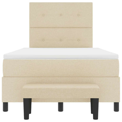 Letto a molle con testiera Crema 120 x 200 cm Tessuto | homemem39