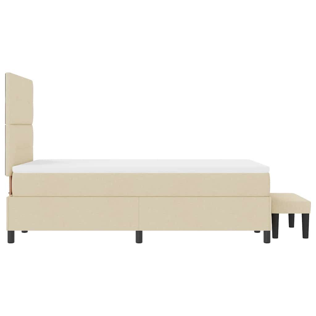 Letto a molle con testiera Crema 120 x 200 cm Tessuto | homemem39