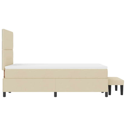 Letto a molle con testiera Crema 120 x 200 cm Tessuto | homemem39