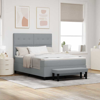 Letto a molle con testiera Grigio chiaro 140 x 190 cm Tessuto | homemem39