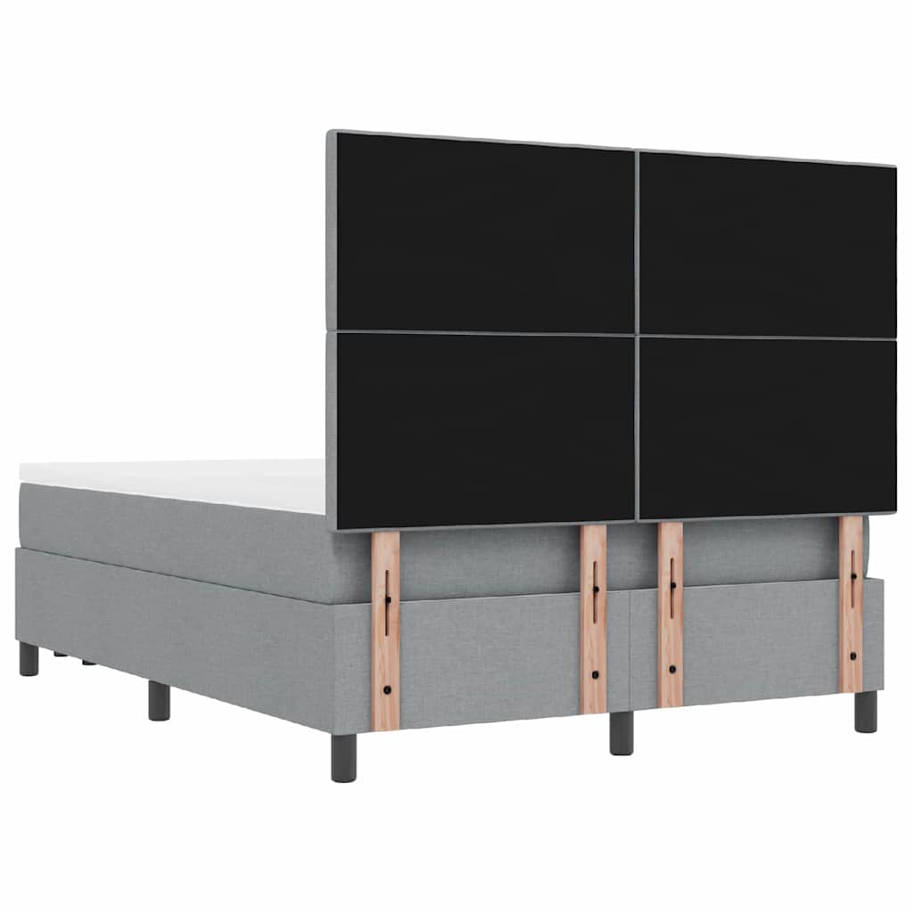Letto a molle con testiera Grigio chiaro 140 x 190 cm Tessuto | homemem39