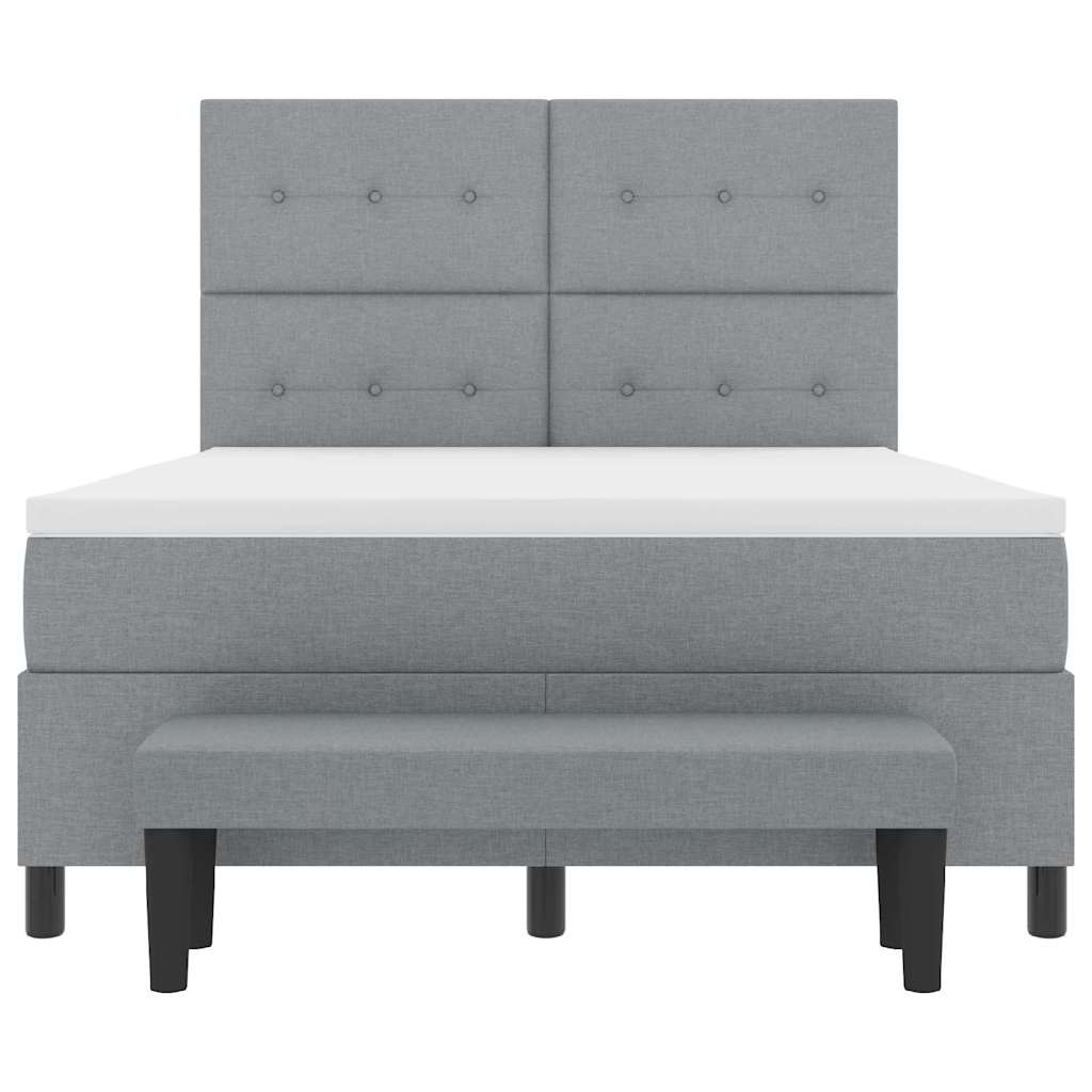 Letto a molle con testiera Grigio chiaro 140 x 190 cm Tessuto | homemem39