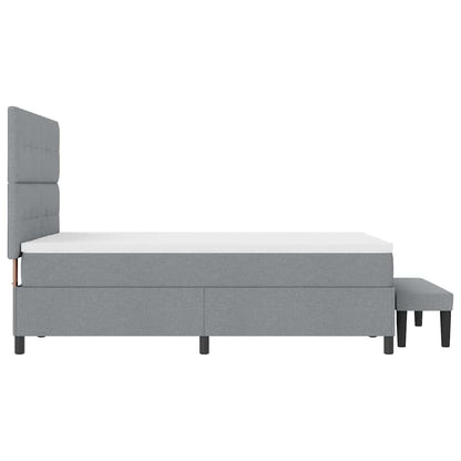 Letto a molle con testiera Grigio chiaro 140 x 190 cm Tessuto | homemem39