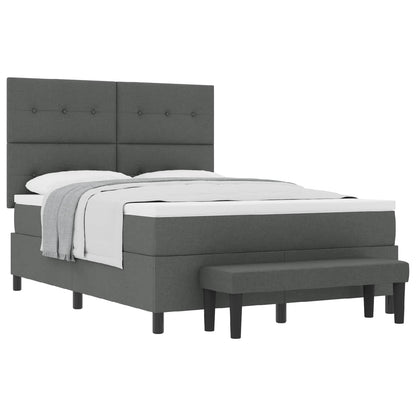 Letto a molle con cuscino Grigio scuro 140 x 190 cm Tessuto
