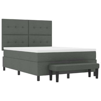 Letto a molle con cuscino Grigio scuro 140 x 190 cm Tessuto | homemem39