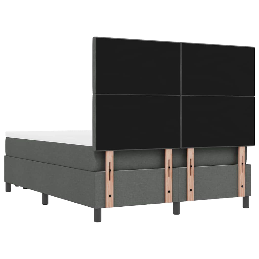 Letto a molle con cuscino Grigio scuro 140 x 190 cm Tessuto | homemem39