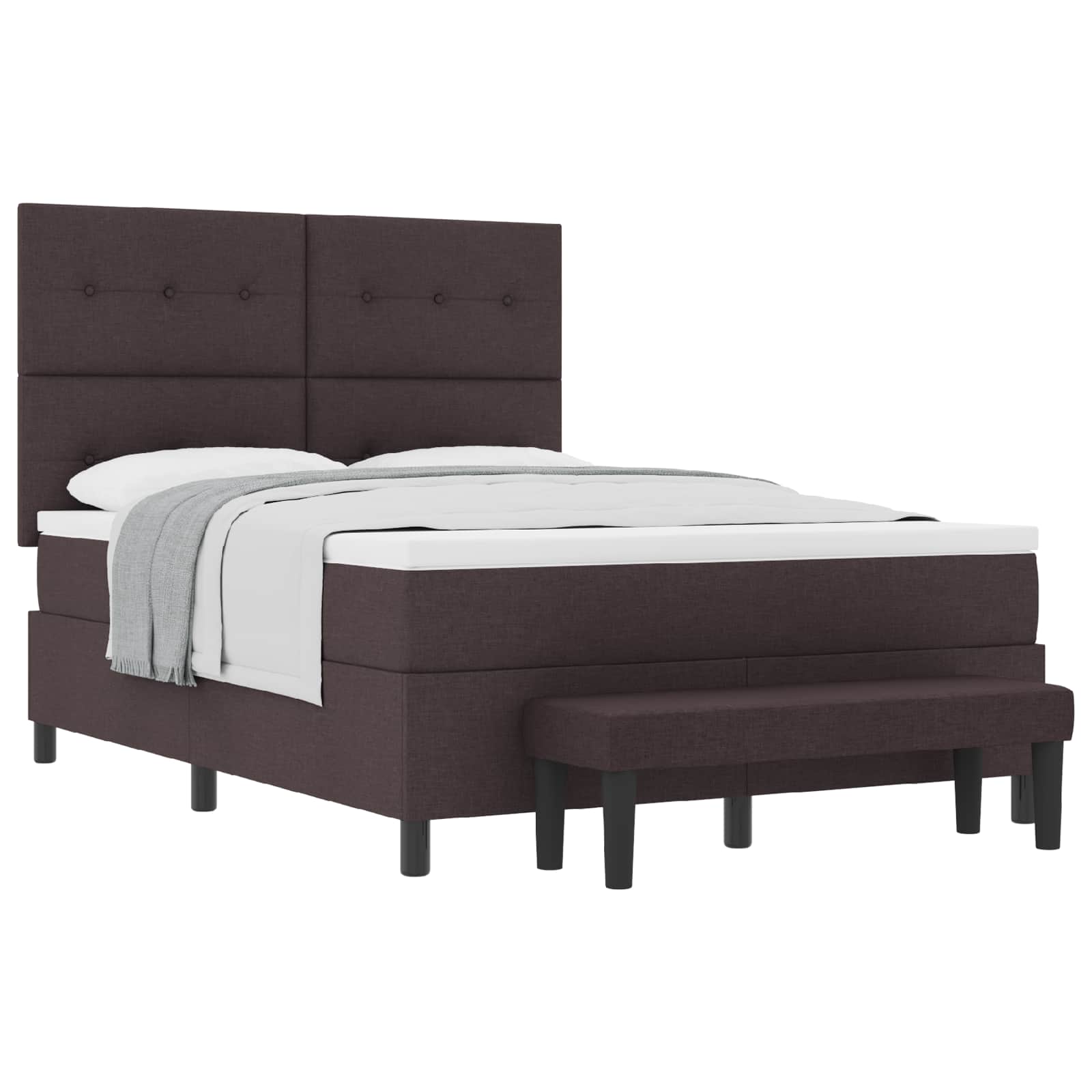 Letto a molle con testiera Marrone Scuro 140 x 190 cm Tessuto | homemem39
