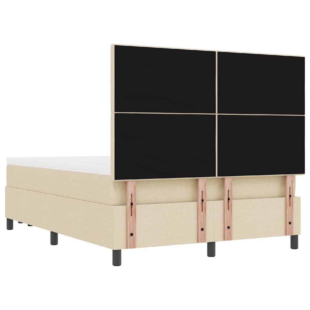 Letto a molle con testiera Crema 140 x 190 cm Tessuto | homemem39