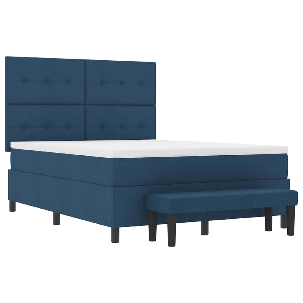 Letto a molle con testiera Blu 140 x 190 cm Tessuto | homemem39