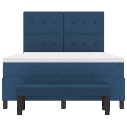 Letto a molle con testiera Blu 140 x 190 cm Tessuto | homemem39