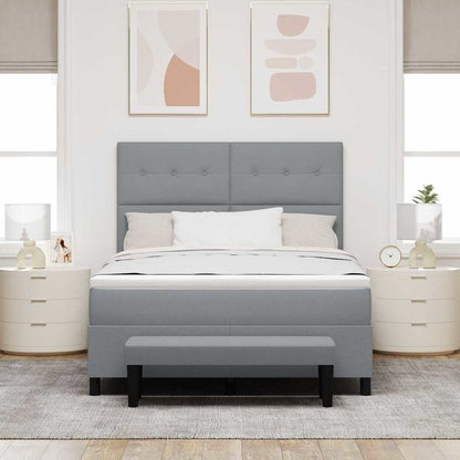 Letto a molle con testiera Grigio chiaro 140 x 200 cm Tessuto | homemem39